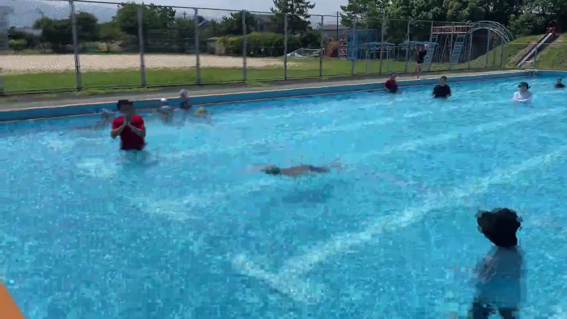 水泳教室(7/25）100m泳げたよ！