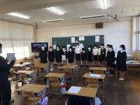 ５・６年生教室からの中継の様子