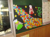 給食室窓には「天の川」