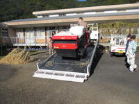 コンバインの到着