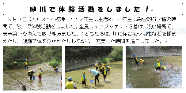 砂川で体験活動をしました！