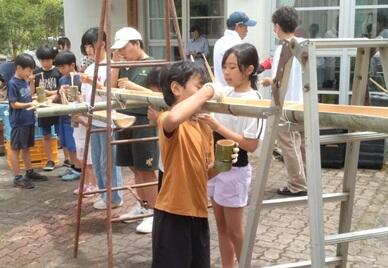 流しそうめんを楽しみました