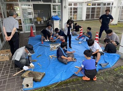 箸とコップを竹で