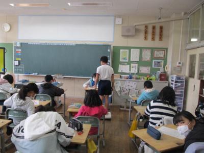 体重測定の様子