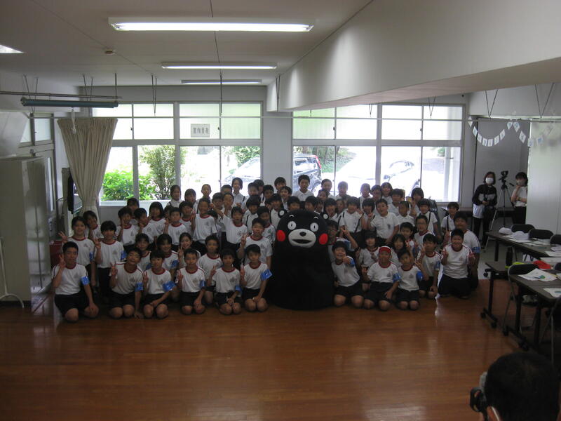 くまモンの登場に大興奮