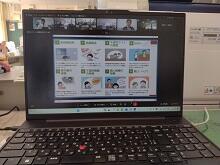 県立教育センター指導主事と教室をつないで