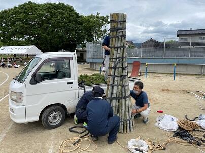 ＰＴＡ杉門柱づくり２