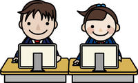 パソコンをする男女
