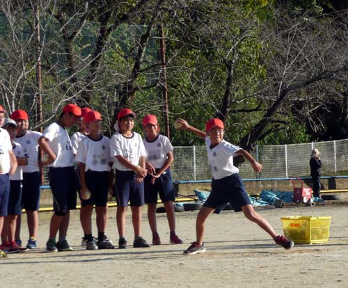 陸上記録会の練習