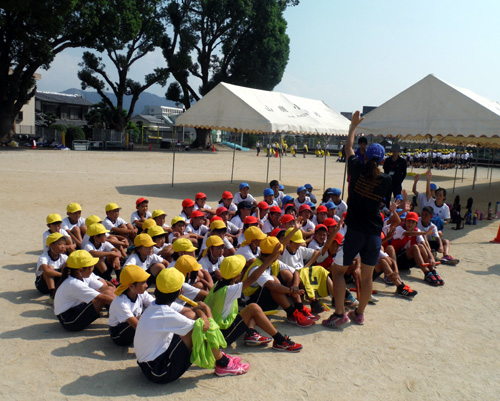 団対抗リレーの練習